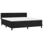 vidaXL Giroletto a Molle con Materasso Nero 180x200 cm in Velluto