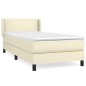 vidaXL Giroletto a Molle con Materasso Crema 90x200 cm in Similpelle