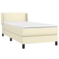 vidaXL Giroletto a Molle con Materasso Crema 90x200 cm in Similpelle