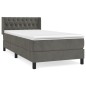 vidaXL Giroletto a Molle con Materasso Grigio Scuro 90x190 cm Velluto