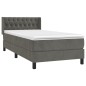 vidaXL Giroletto a Molle con Materasso Grigio Scuro 90x190 cm Velluto