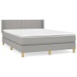 vidaXL Giroletto a Molle con Materasso Grigio Chiaro 140x200cm Tessuto