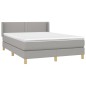 vidaXL Giroletto a Molle con Materasso Grigio Chiaro 140x200cm Tessuto