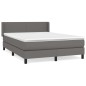 vidaXL Giroletto a Molle con Materasso Grigio 140x200 cm in Similpelle