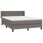 vidaXL Giroletto a Molle con Materasso Grigio 140x200 cm in Similpelle