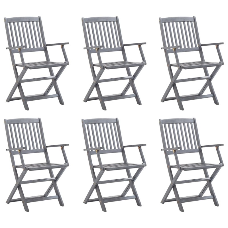 Sedie da Giardino Pieghevoli 6 pz in Legno Massello d'Acacia Sedie da Giardino Pieghevoli 6 pz in Legno Massello d'Acacia