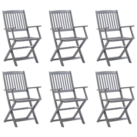 Sedie da Giardino Pieghevoli 6 pz in Legno Massello d'Acacia