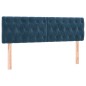 Giroletto a Molle con Materasso Blu Scuro 160x200 cm in Velluto