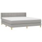 vidaXL Giroletto a Molle con Materasso Grigio Chiaro160x200 cm Tessuto