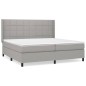 vidaXL Giroletto a Molle con Materasso Grigio Chiaro 200x200cm Tessuto
