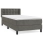 vidaXL Giroletto a Molle con Materasso Grigio Scuro 100x200 cm Velluto