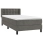 vidaXL Giroletto a Molle con Materasso Grigio Scuro 100x200 cm Velluto