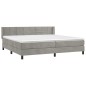 vidaXL Giroletto a Molle con Materasso Grigio Chiaro 200x200cm Velluto
