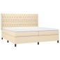 Giroletto a Molle con Materasso Crema 200x200 cm in Tessuto