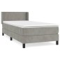vidaXL Giroletto a Molle con Materasso Grigio Chiaro 80x200 cm Velluto