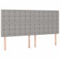 Giroletto a Molle con Materasso Grigio Chiaro180x200 cm Tessuto