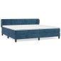 vidaXL Giroletto a Molle con Materasso Blu Scuro 200x200 cm in Velluto