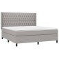 vidaXL Giroletto a Molle con Materasso Grigio Chiaro180x200 cm Tessuto