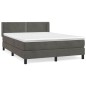 vidaXL Giroletto a Molle con Materasso Grigio Scuro 140x200 cm Velluto