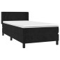 vidaXL Giroletto a Molle con Materasso Nero 90x190 cm in Velluto