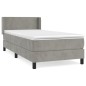 vidaXL Giroletto a Molle con Materasso Grigio Chiaro 90x190 cm Velluto
