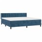 vidaXL Giroletto a Molle con Materasso Blu Scuro 200x200 cm in Velluto
