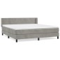 vidaXL Giroletto a Molle con Materasso Grigio Chiaro 180x200cm Velluto
