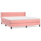 vidaXL Giroletto a Molle con Materasso Rosa 180x200 cm in Velluto