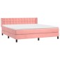 vidaXL Giroletto a Molle con Materasso Rosa 180x200 cm in Velluto