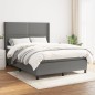 vidaXL Giroletto a Molle con Materasso Grigio Scuro 140x200cm Tessuto