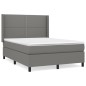 vidaXL Giroletto a Molle con Materasso Grigio Scuro 140x200cm Tessuto