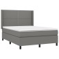 vidaXL Giroletto a Molle con Materasso Grigio Scuro 140x200cm Tessuto