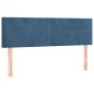 vidaXL Giroletto a Molle con Materasso Blu Scuro 140x200 cm in Velluto