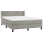 vidaXL Giroletto a Molle con Materasso Grigio Chiaro 140x200cm Velluto