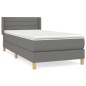 vidaXL Giroletto a Molle con Materasso Grigio Scuro 80x200 cm Tessuto