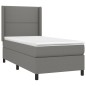 vidaXL Giroletto a Molle con Materasso Grigio Scuro 100x200 cm Tessuto