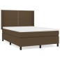vidaXL Giroletto a Molle con Materasso Marrone Scuro 140x200cm Tessuto
