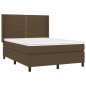 vidaXL Giroletto a Molle con Materasso Marrone Scuro 140x200cm Tessuto