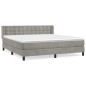 vidaXL Giroletto a Molle con Materasso Grigio Chiaro 180x200cm Velluto
