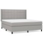 vidaXL Giroletto a Molle con Materasso Grigio Chiaro160x200 cm Tessuto
