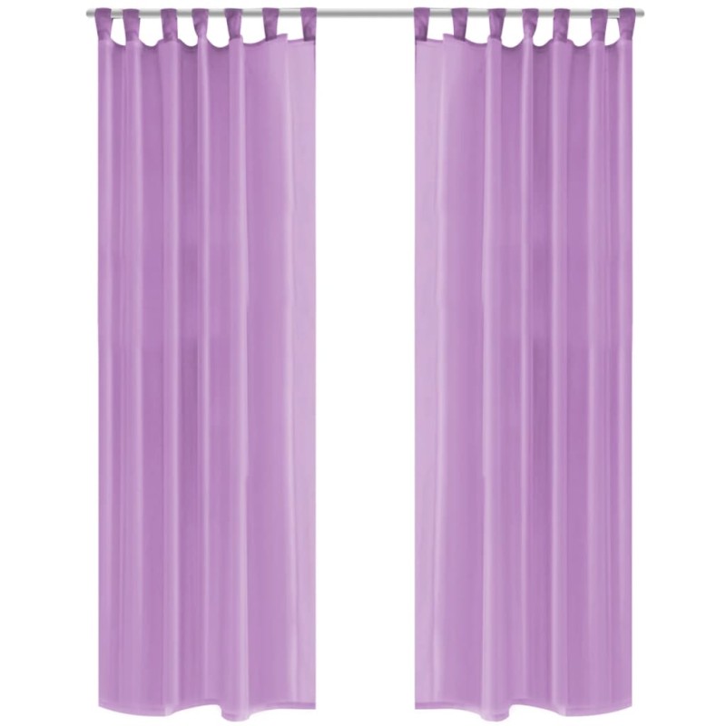 2 Pz Tende in Voile 140x225 cm Lilla 2 Pz Tende in Voile 140x225 cm Lilla