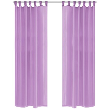 2 Pz Tende in Voile 140x225 cm Lilla
