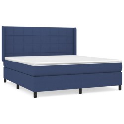 vidaXL Giroletto a Molle con Materasso Blu 180x200 cm in Tessuto