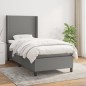 vidaXL Giroletto a Molle con Materasso Grigio Scuro 80x200 cm Tessuto