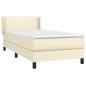 Giroletto a Molle con Materasso Crema 80x200 cm in Similpelle