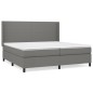 vidaXL Giroletto a Molle con Materasso Grigio Scuro 200x200 cm Tessuto