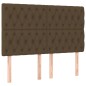 Giroletto a Molle con Materasso Marrone Scuro 140x200cm Tessuto