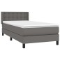 vidaXL Giroletto a Molle con Materasso Grigio 90x190 cm in Similpelle