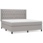 Giroletto a Molle con Materasso Grigio Chiaro160x200 cm Tessuto