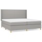 vidaXL Giroletto a Molle con Materasso Grigio Chiaro 200x200cm Tessuto